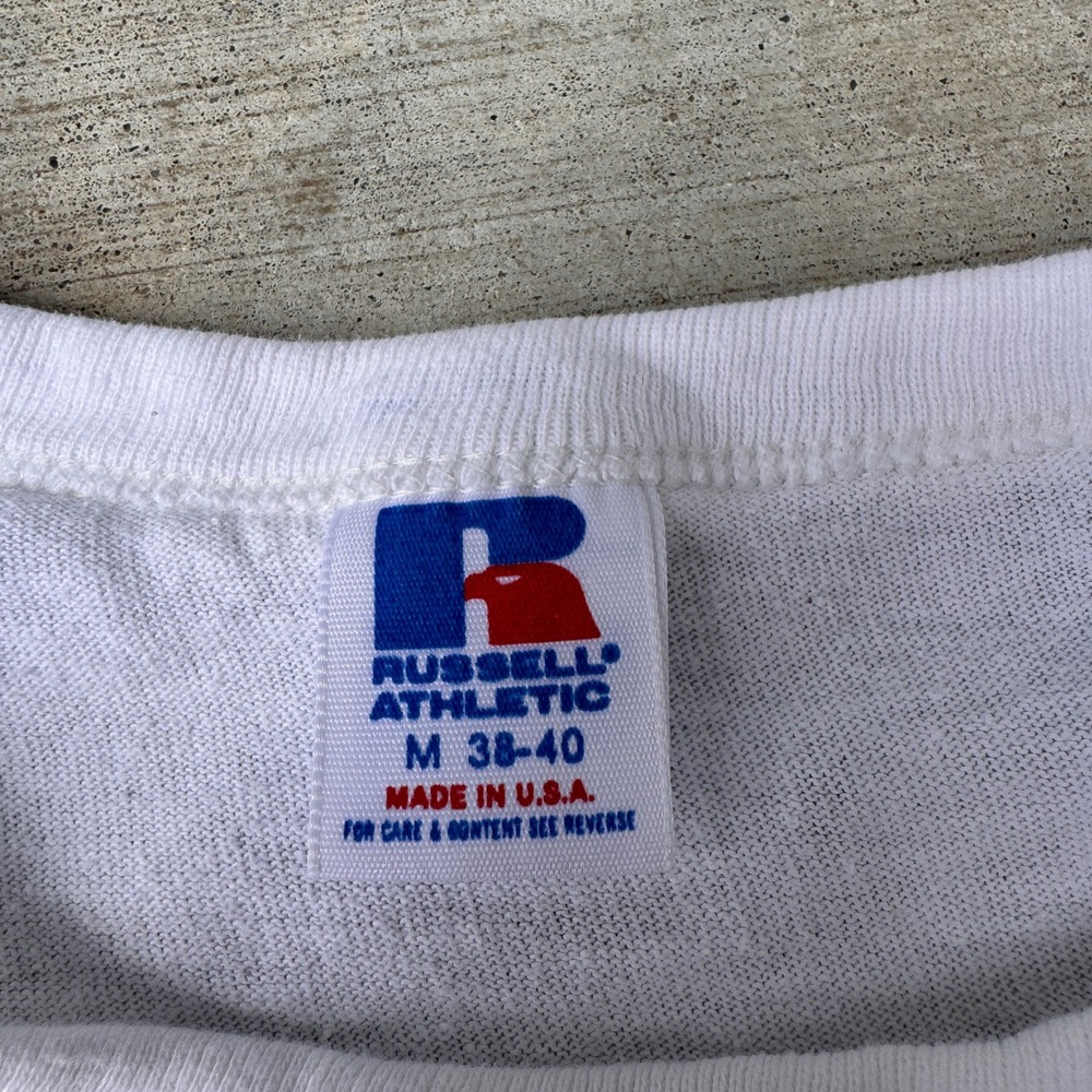 Vintage 80s Russell Athletic Chicago Graphic T Shirt White USA Medium - Picture 3 of 6